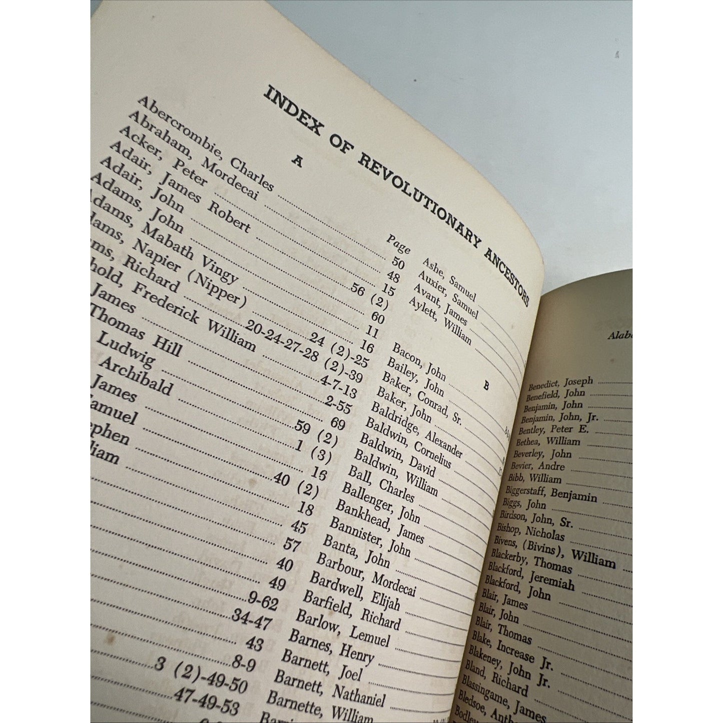1949 Members Register Of Ancestors ALABAMA DAUGHTERS OF THE AMERICAN REVOLUTION