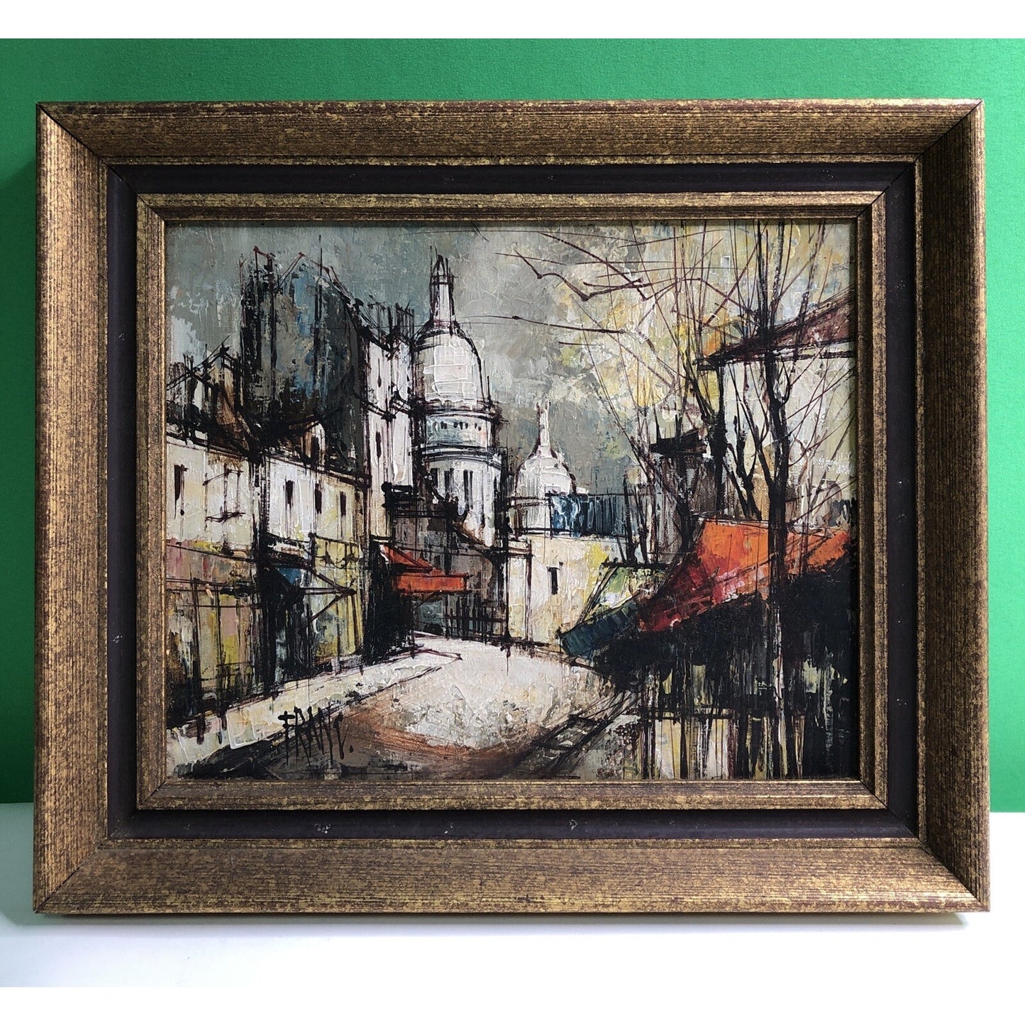 Signed FRANCOIS FRANC Oil Painting Place Du Tertre Montmartre Paris French Artis