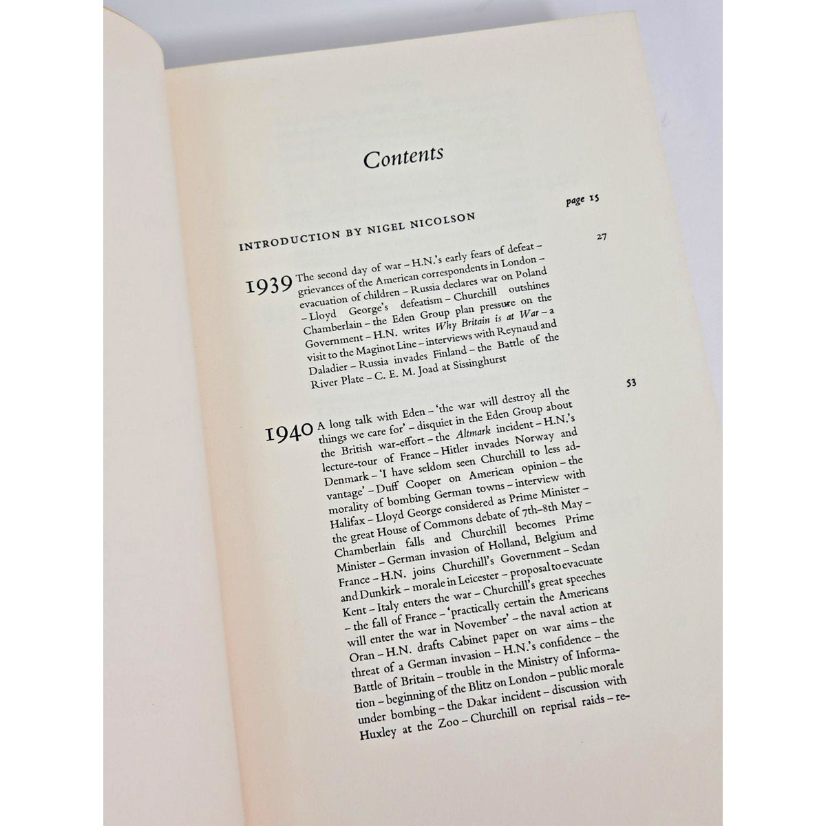 1967 The War Years Diaries and Letters 1939-1945 Harold Nicolson Volume II WWII
