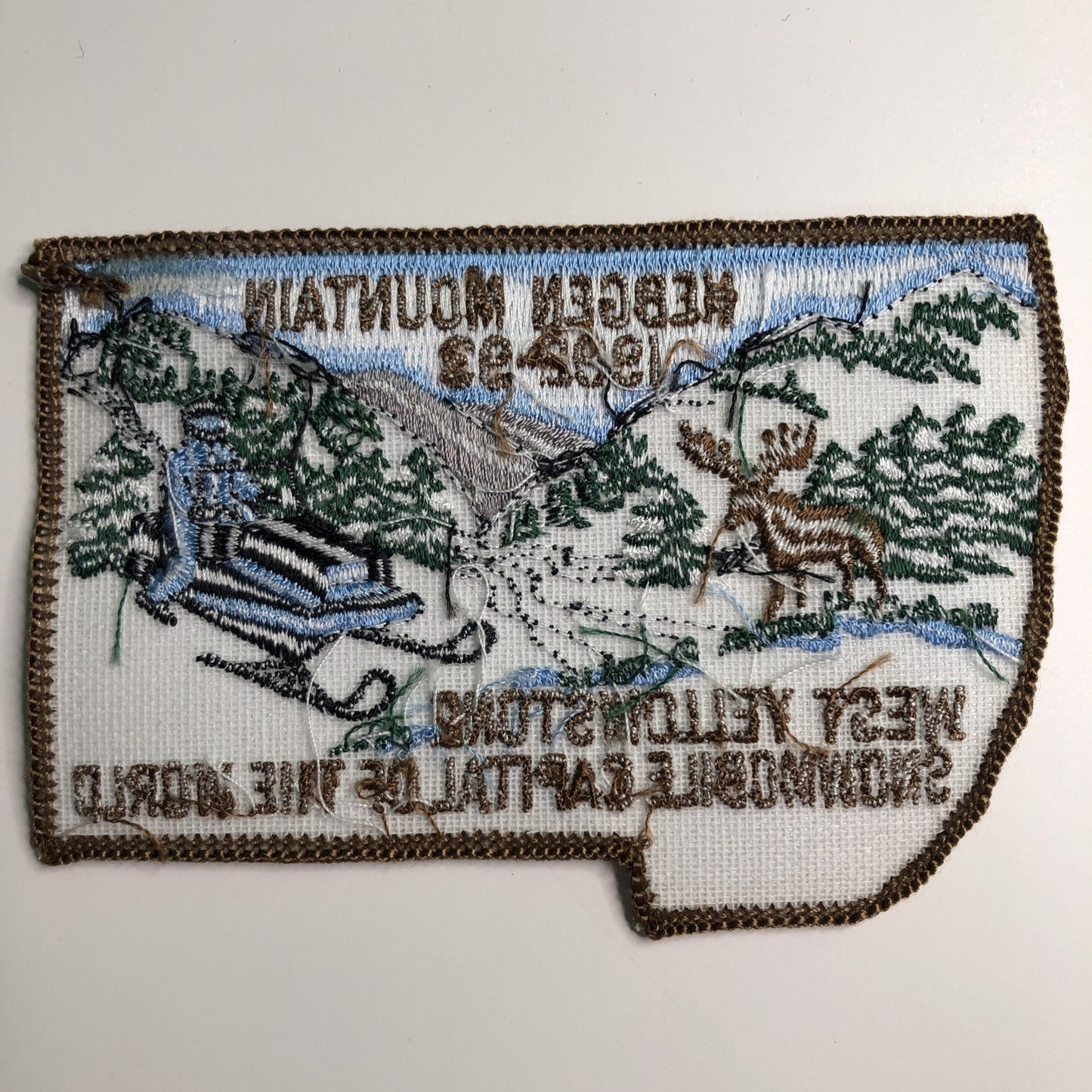 1992-1993 Hebgen Mountain WEST YELLOWSTONE Snowmobile Capital Embroidered Patch