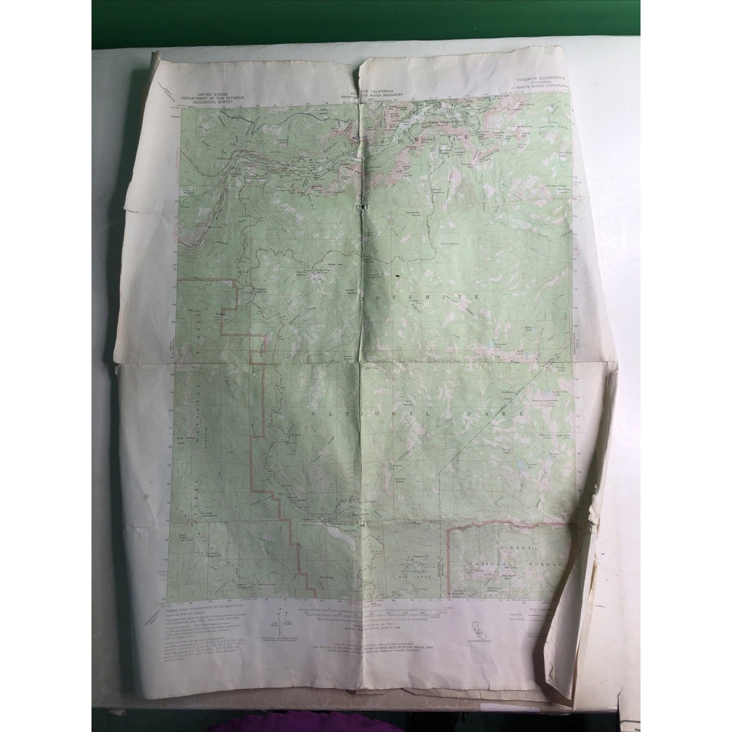 Lot 2 Topographical Maps California Yosemite National Park USGS 1956 - 17”x22”