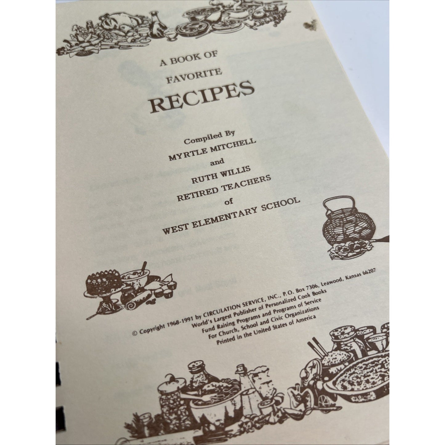 Vintage The Good Cooks’ Cook Book West Elementary School Cookbook
