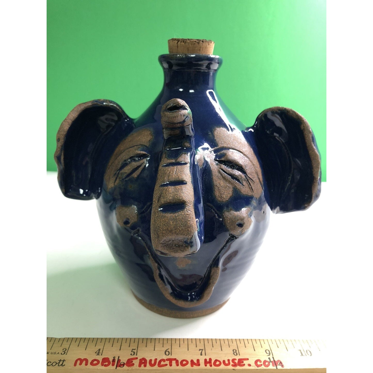 Vintage MUD DABBER’S ELEPHANT JUG North Carolina Art Pottery With Flyer