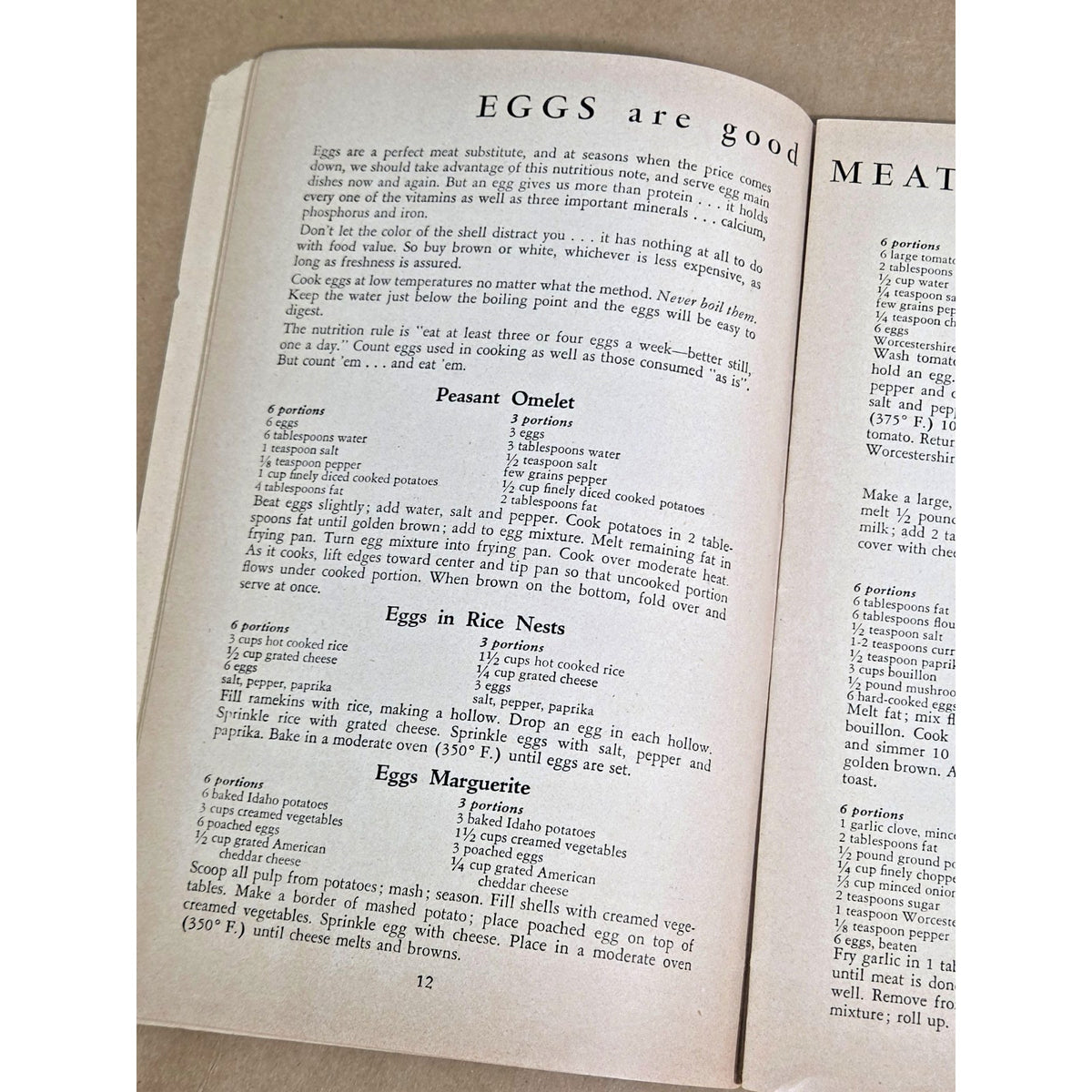 Vintage 1943 Victory Cook Book - WWII Rationing Recipes & Lysol Advertising