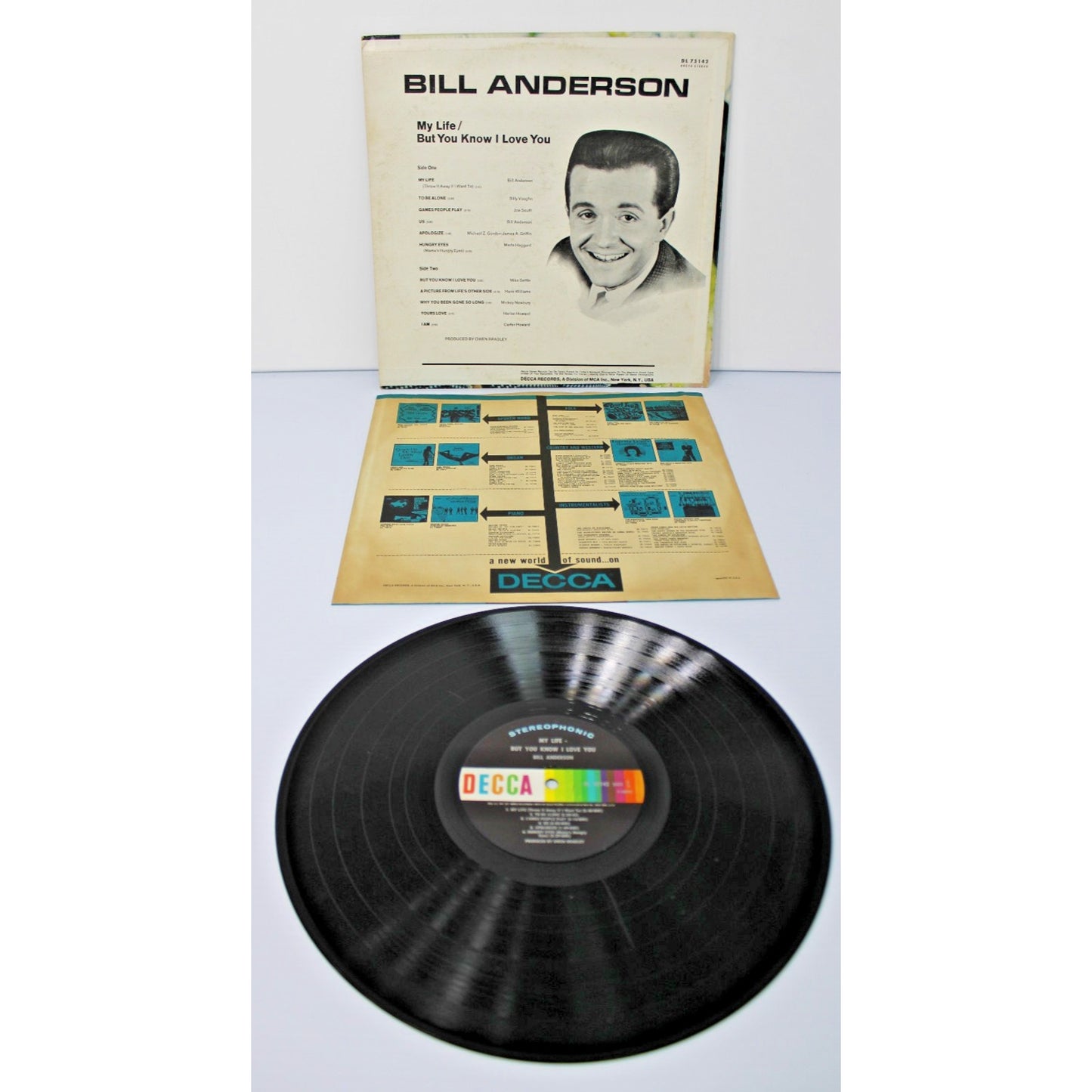 Bill Anderson- My Life/ But You Know I Love You, 1969 Decca DL 75142 LP- G/ VG