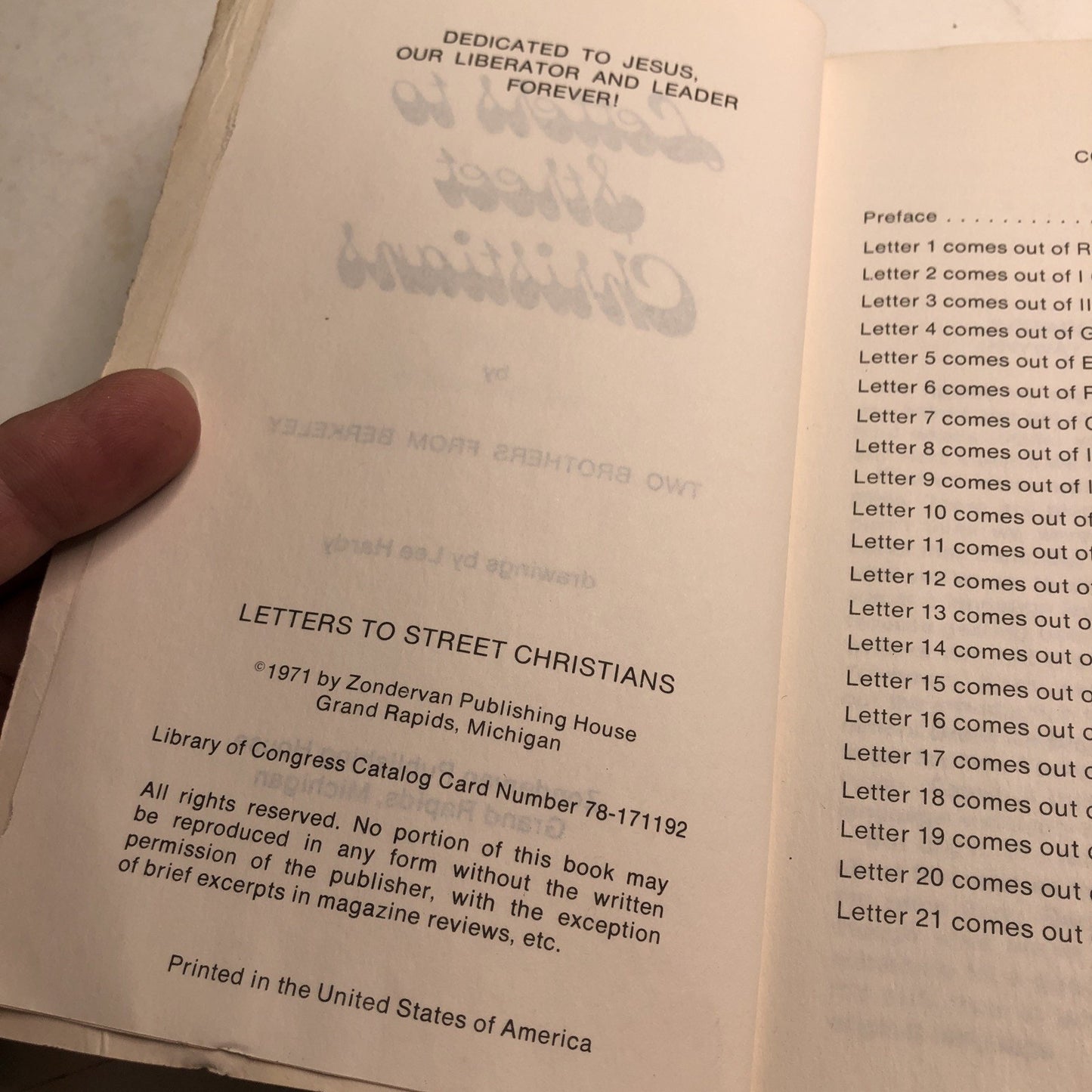 Letters to Street Christians by Two Brothers from Berkeley 1971 PB Hippie Bible