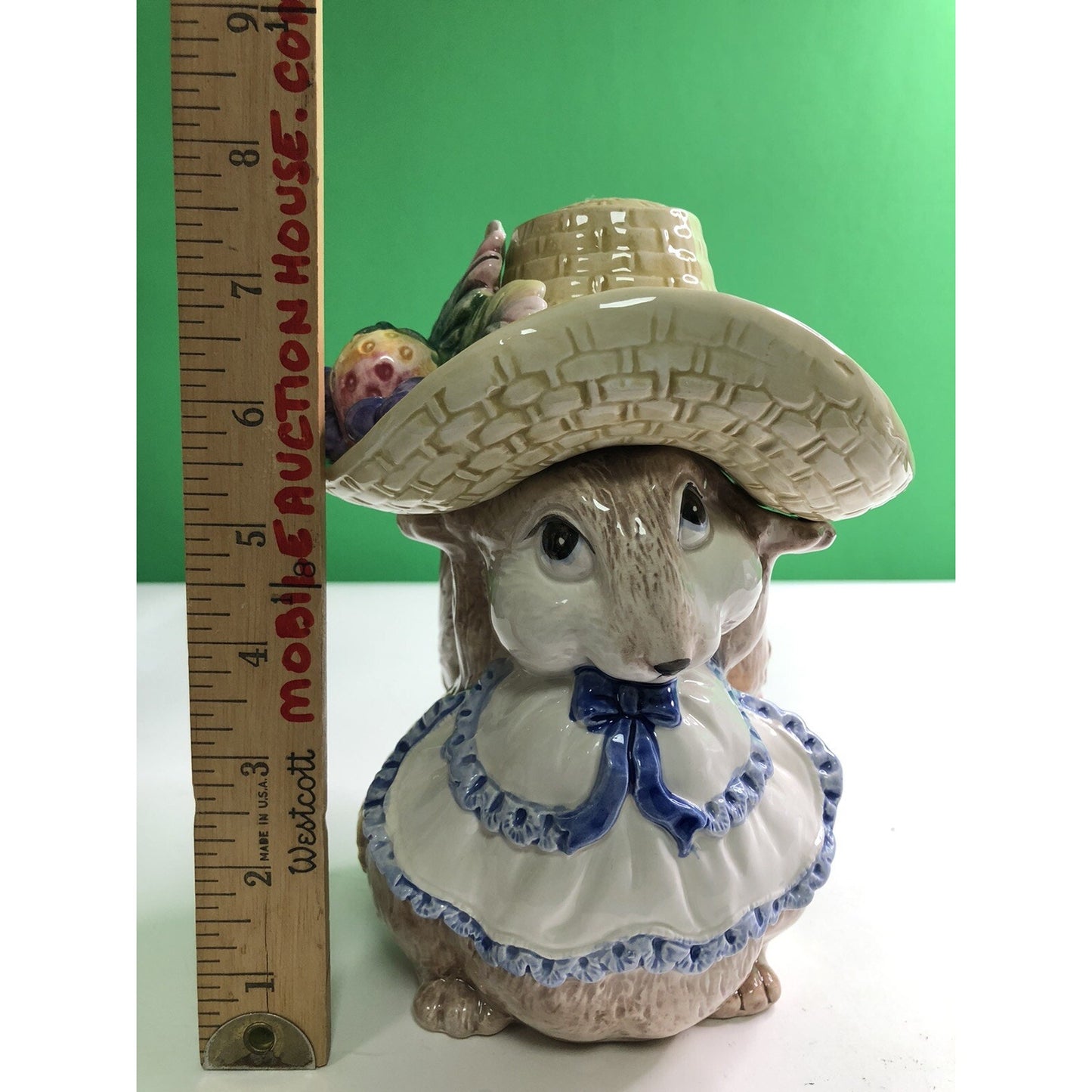 "Miss Squirrel" 1991 FITZ & FLOYD Biscuit Candy Or Small Cookie Jar 8" Tall Mint