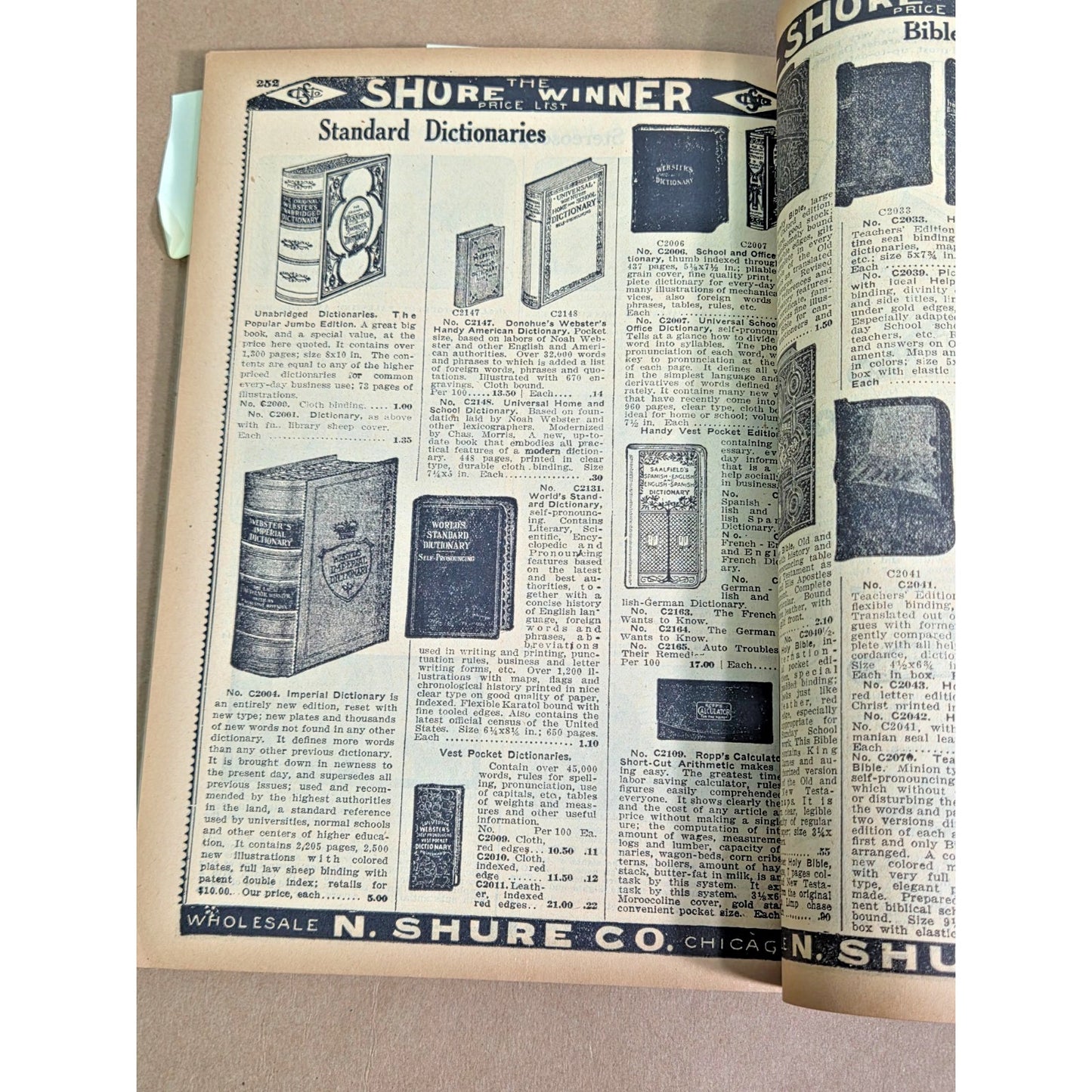 1919 N. Shure Co No. 82 Catalog "The Shure Winner" Vintage Chicago Wholesale