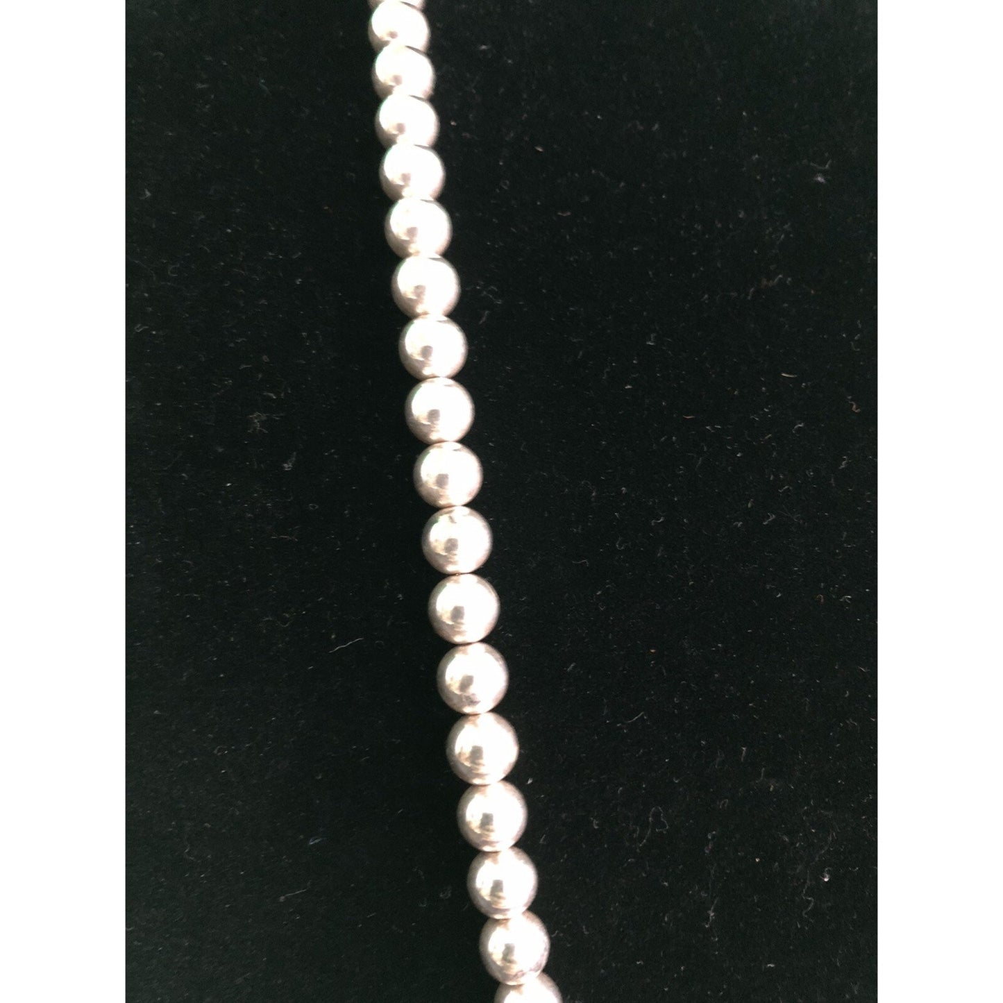 30” Sterling Silver Rope Chain & Beads Necklace 22grams