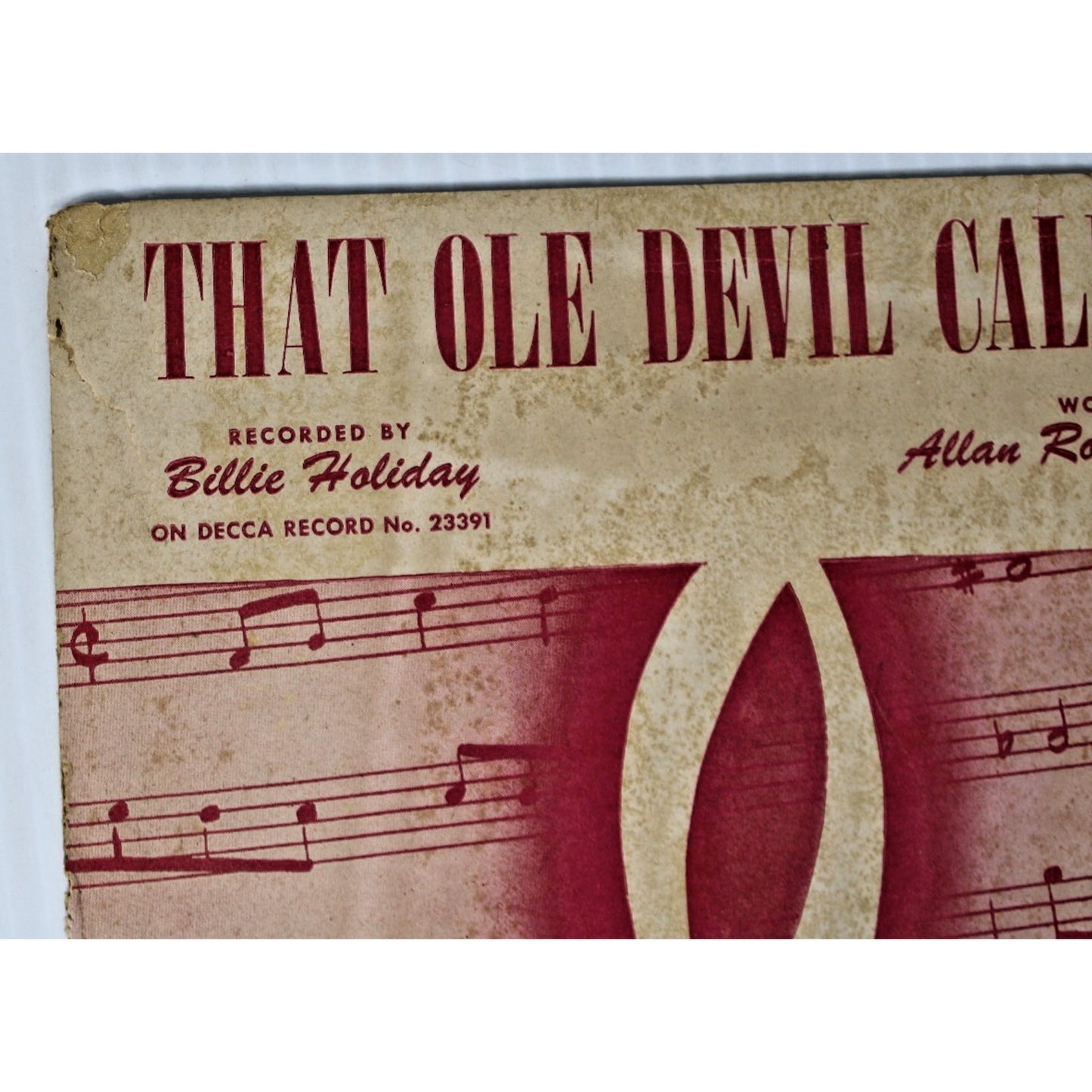 RARE 1945 Sheet Music- That Ole Devil Called Love- Billie Holiday- Sun Music