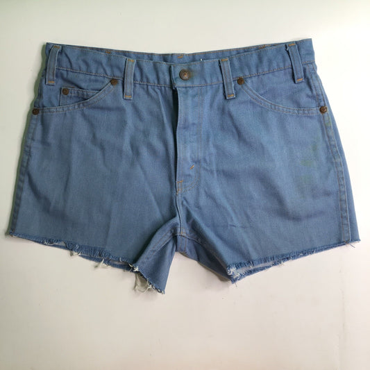 Vintage Cut Off Denim Shorts JC Penney Size 16 Husky 30” Waist 12” Length Frayed