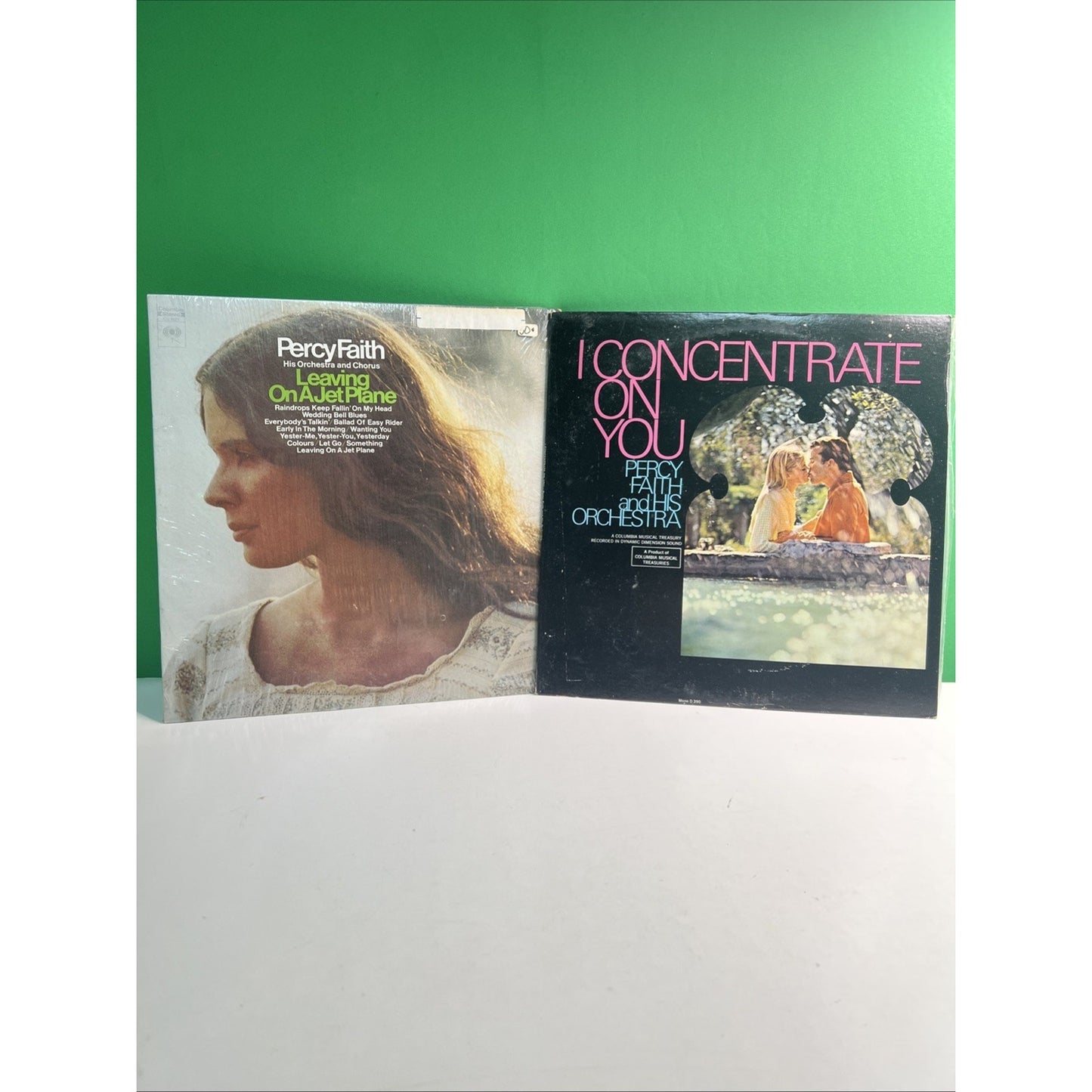 Lot of 2 PERCY FAITH & HIS ORCHESTRA Jet Plane & I Concentrate On You LP Record