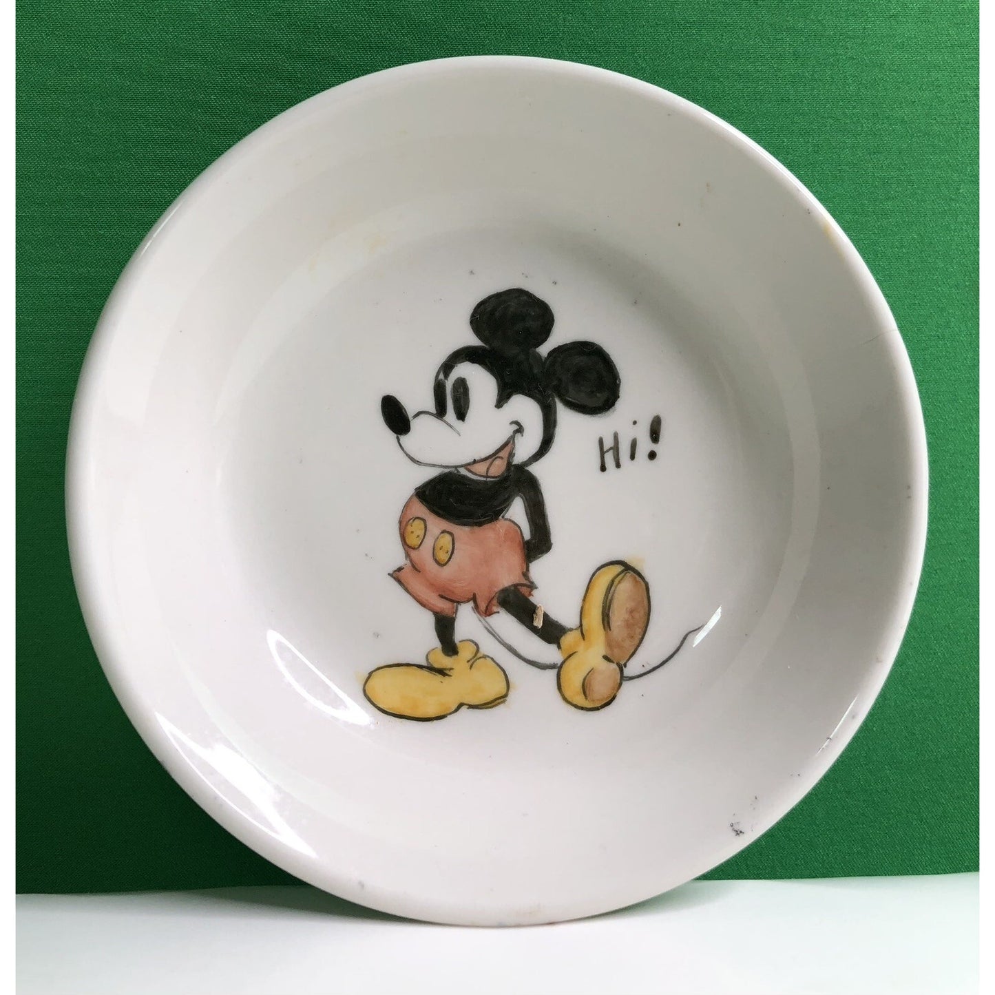 Vintage Homer Laughlin Best China 4.5” MICKEY MOUSE BOWL Hand Painted Signed