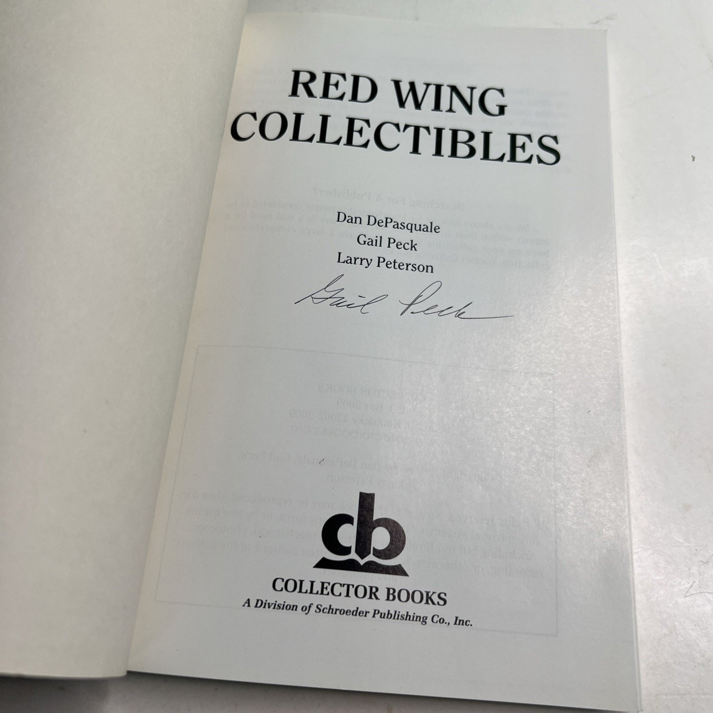 Red Wing Collectibles by Peterson, DePasquale & Peck SIGNED PB 1985/2001 Update