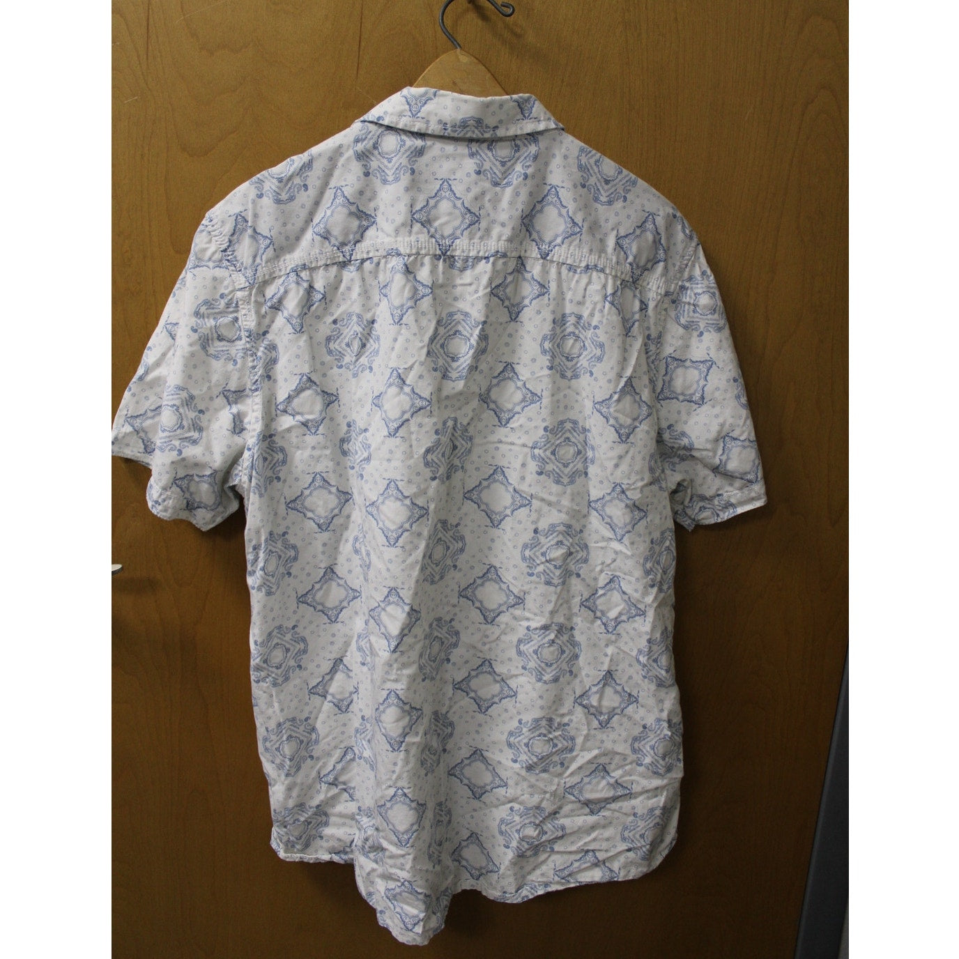 INC Men's Large L Geometric Paisley Short-Sleeve Button-Down Shirt