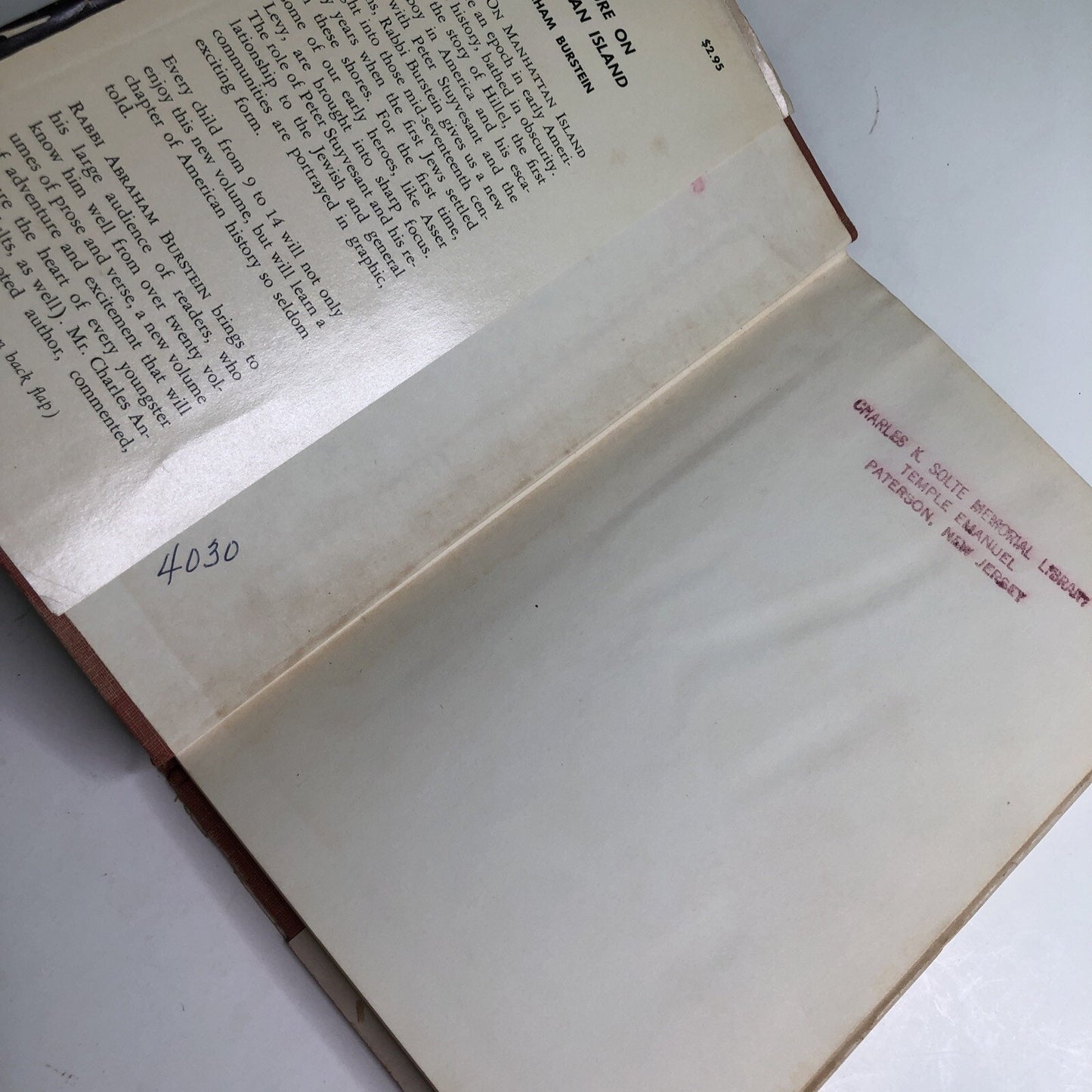 Adventure On Manhattan Island by Abraham Burstein (1957, Hardcover) Ex-Library