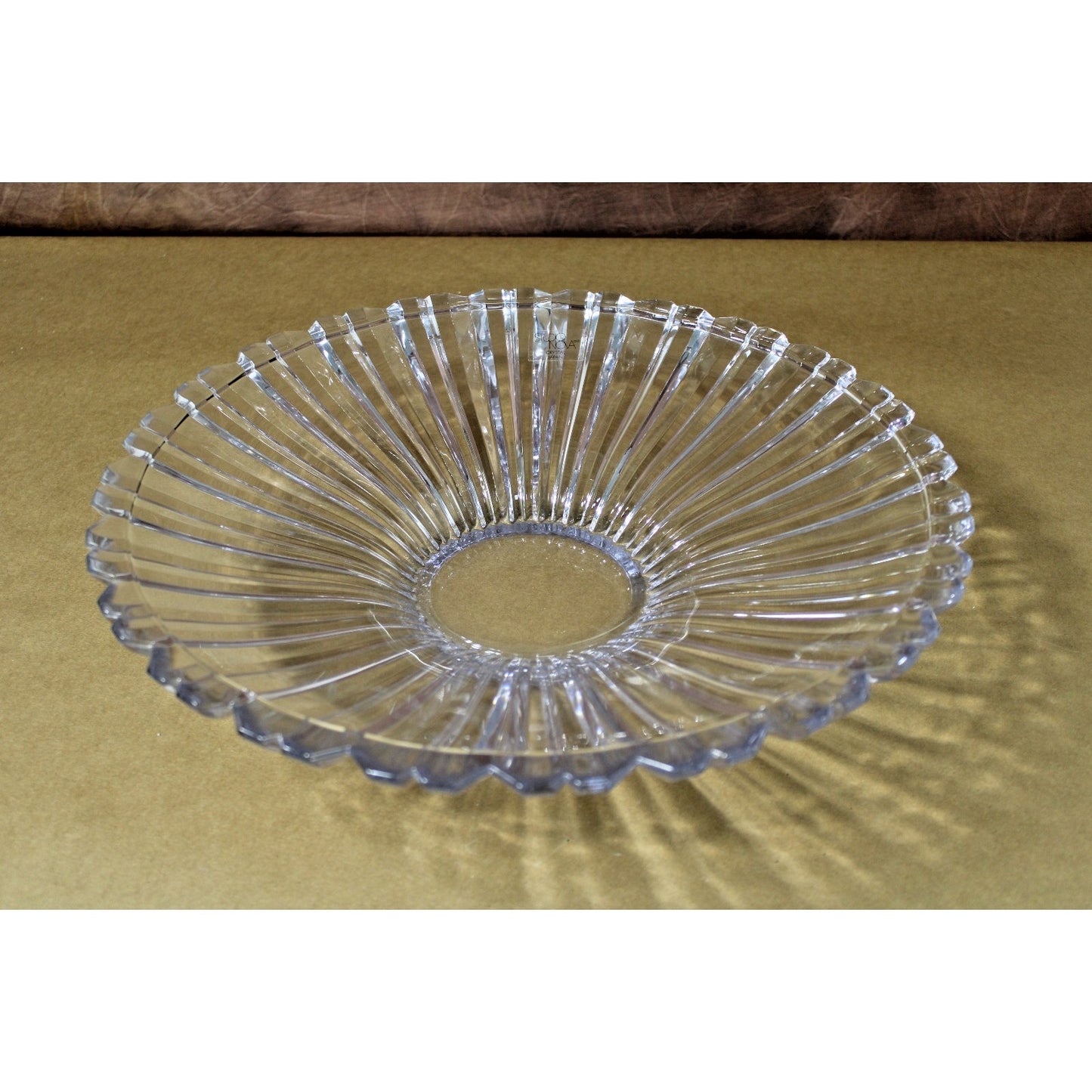 Mikasa Crystal Glass Centerpiece Platter Nova Japan Faceted Bowl HUGE 14.7"