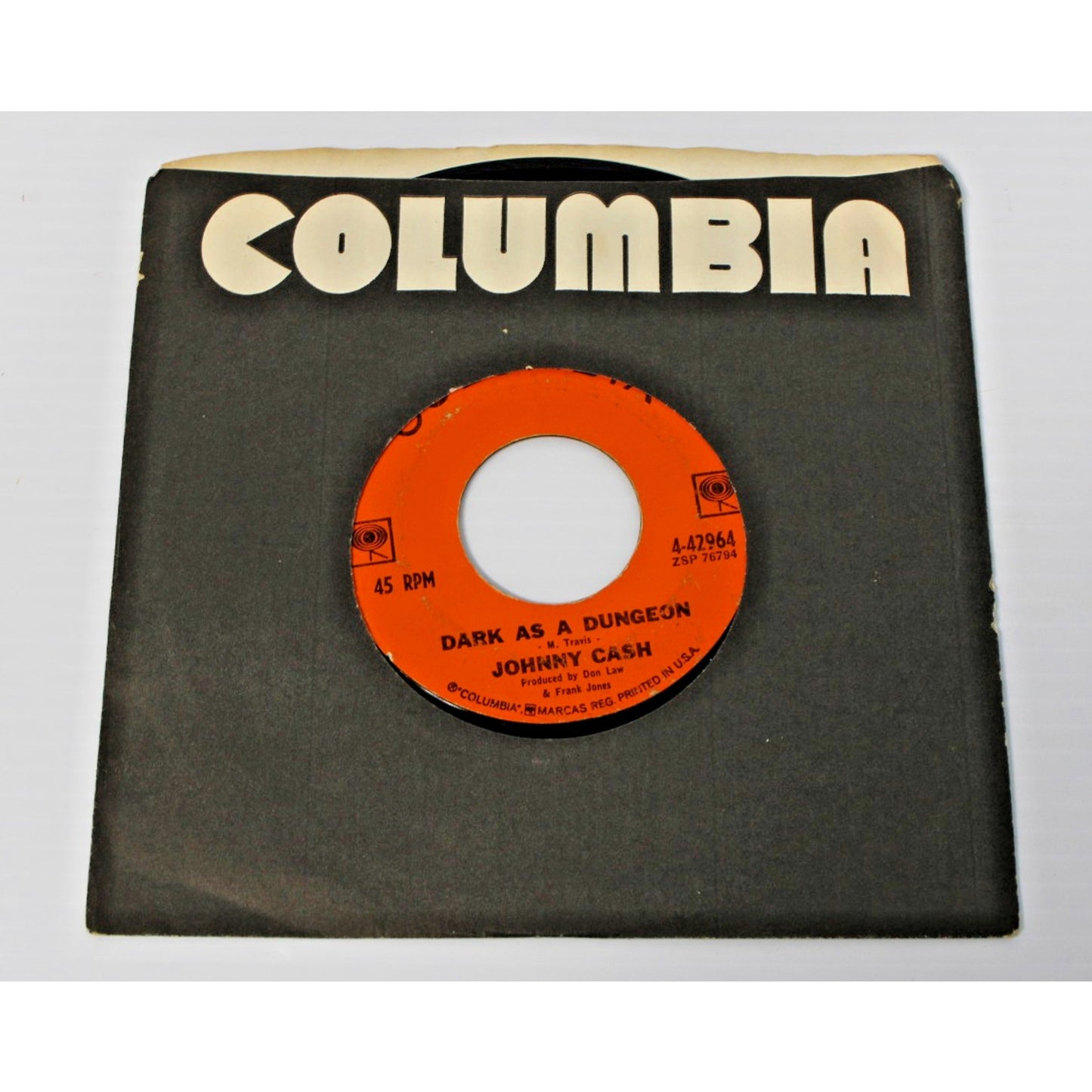 Johnny Cash- Understand Your Man/ Dark As A Dungeon, 7" Vinyl 45 RMP Record 1964