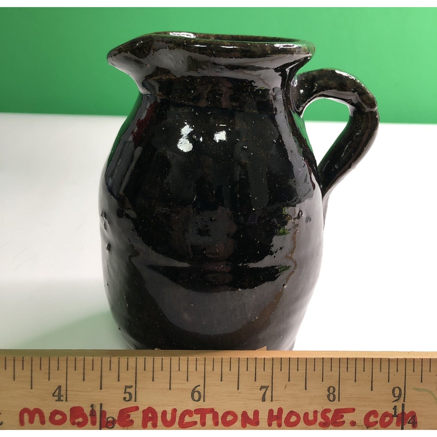 Signed Grace Nell Hewell (1933-2016) Folk Art Pottery Pitcher Georgia Potter