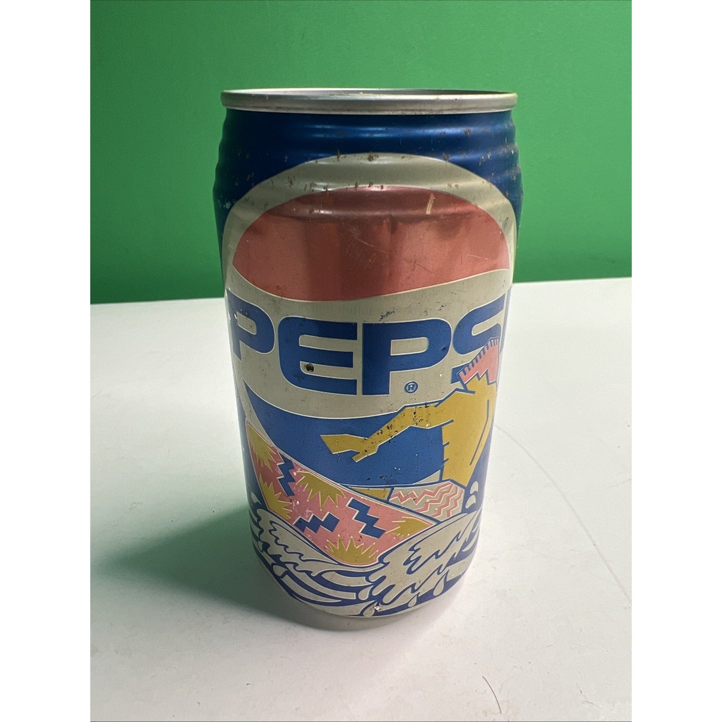 Pepsi Surfer Cool Cans Aluminum Full Can Flat Pull Tab Top Rare Vintage Soda
