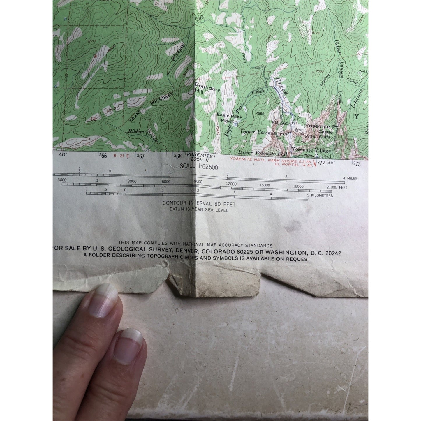 Lot 2 Topographical Maps California Yosemite National Park USGS 1956 - 17”x22”