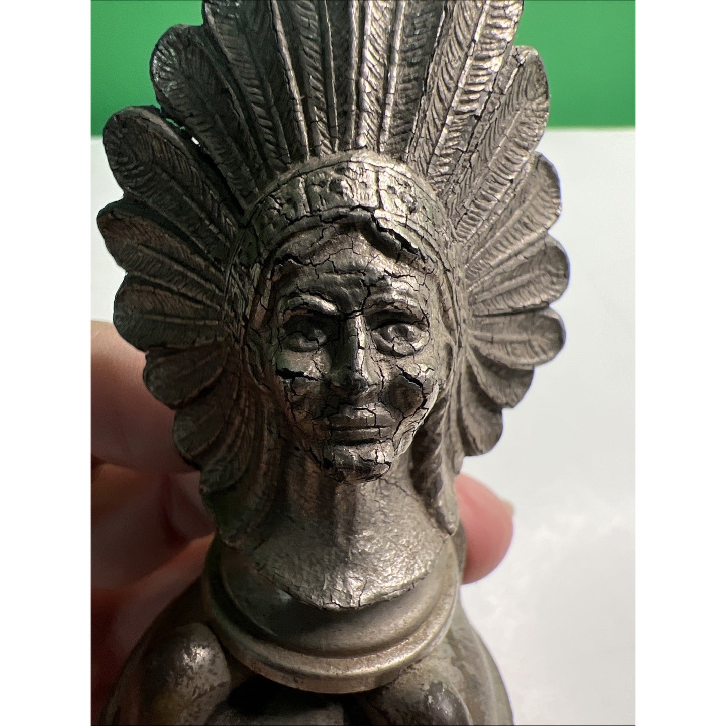 Vintage Metal Indian Chief Radiator Cap Hood Ornament Pontiac Rat Rod No Marks
