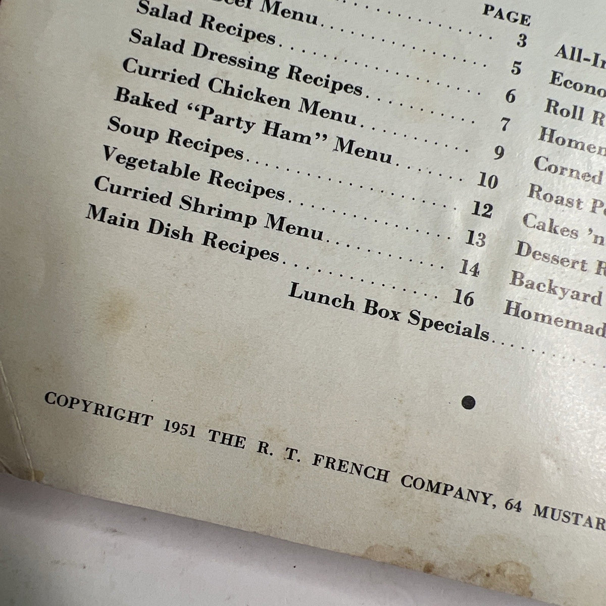 Seasoning Makes The Difference by Carol French Cookbook 1951 Recipes