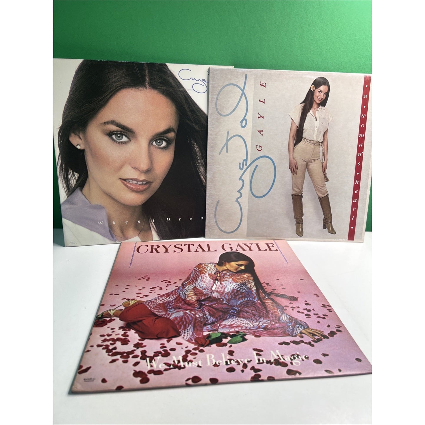 Lot Of 3 CRYSTAL GAYLE LP Records Believe In Magic Woman’s Heart When I Dream
