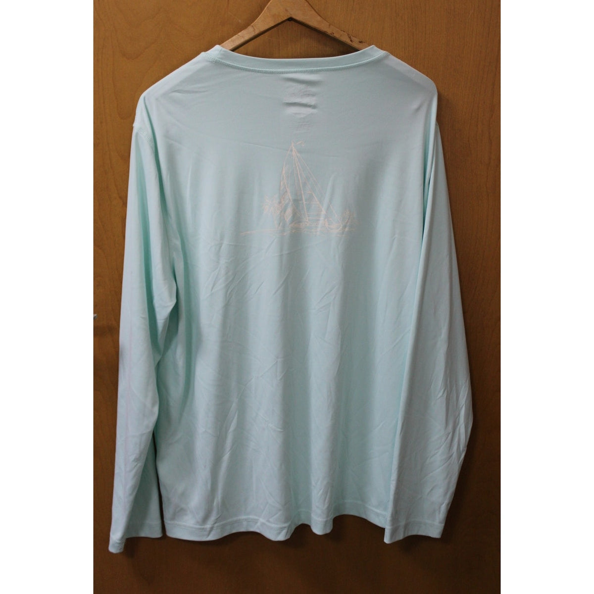 C&C California Men's XL Mint Green Sailboat Graphic LS Sun Shirt Swim SPF Top