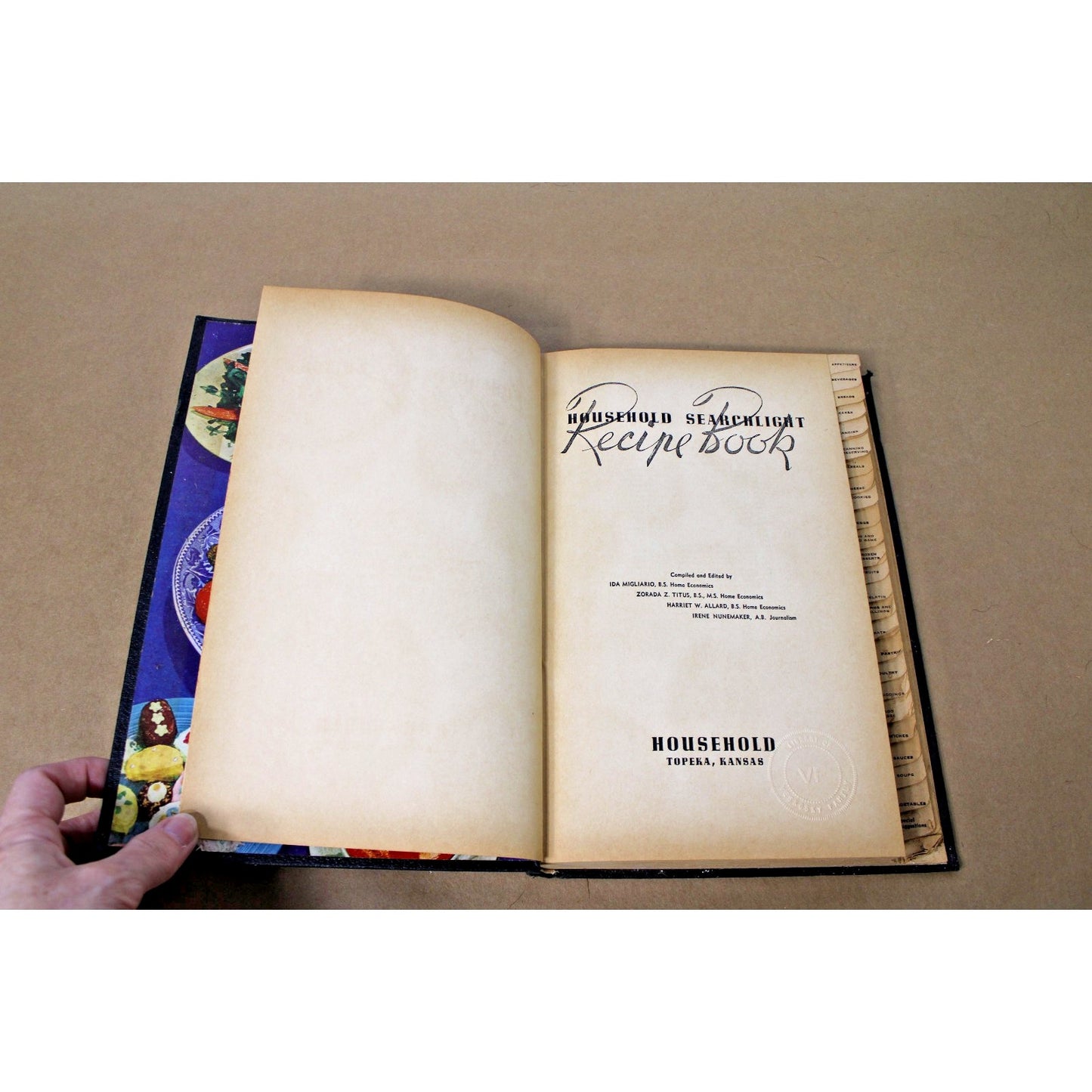 Vintage 1954 Searchlight Recipe Book, 25th Edition, HC Tabbed Illustrated