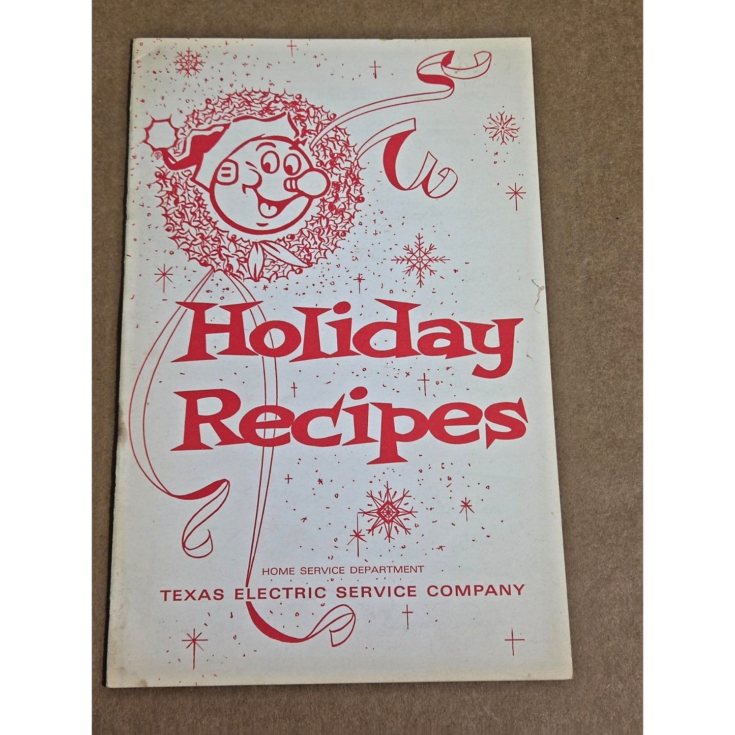 Vintage 1966 Texas Electric Service Co Holiday Recipes Booklet MCM Retro Graphic