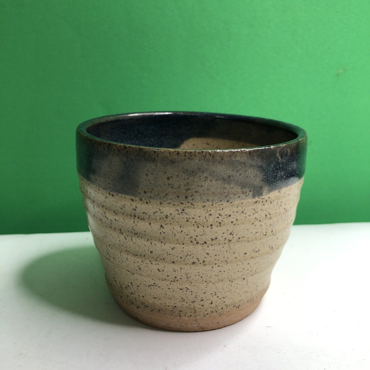 CHARLES GOLLOTT POTTERY Planter Pot Partially Glazed Speckled Mobile Alabama