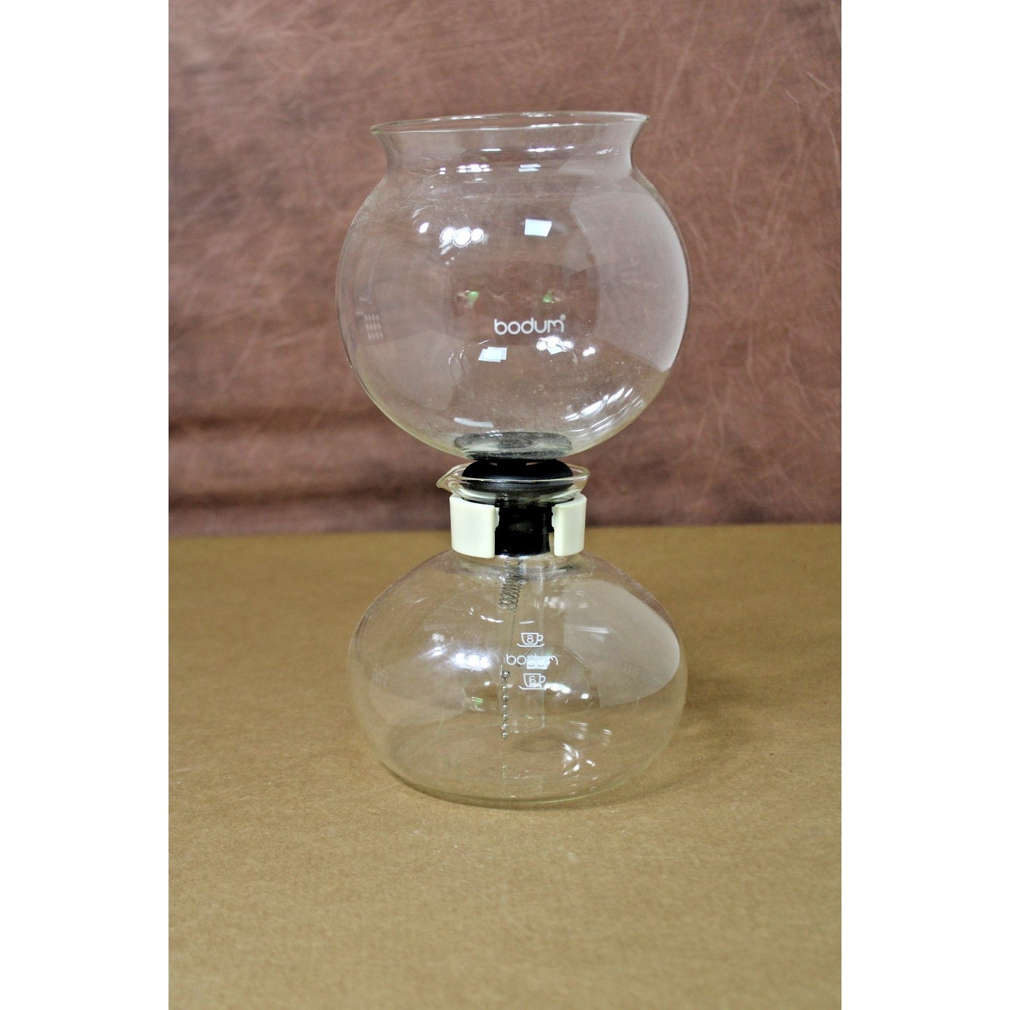 Vintage Bodum Siphon Vacuum Coffee Maker 6 to 8 Cups Switzerland White Handle