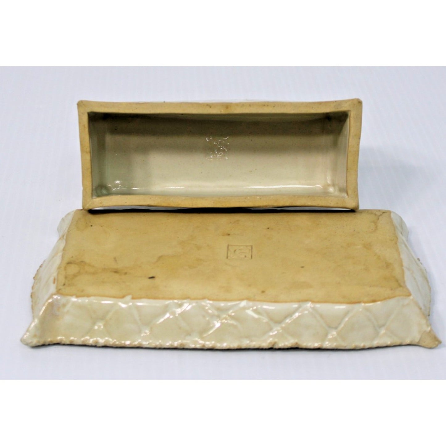 Giarrusso Coastal Pottery Butter Dish, Handmade Art Pottery, Mobile, Alabama