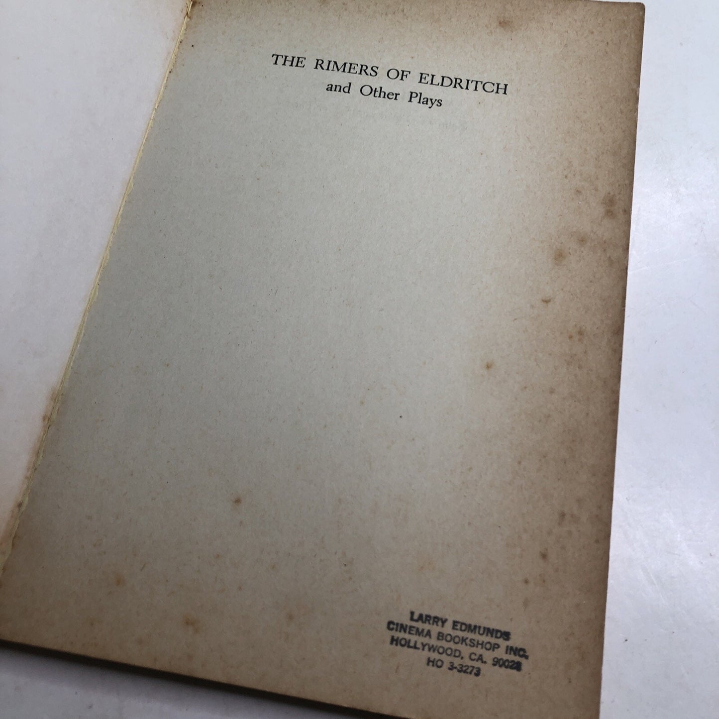 Lanford WILSON THE RIMERS OF ELDRITCH & OTHER PLAYS 1st Edition 8th PRINTING