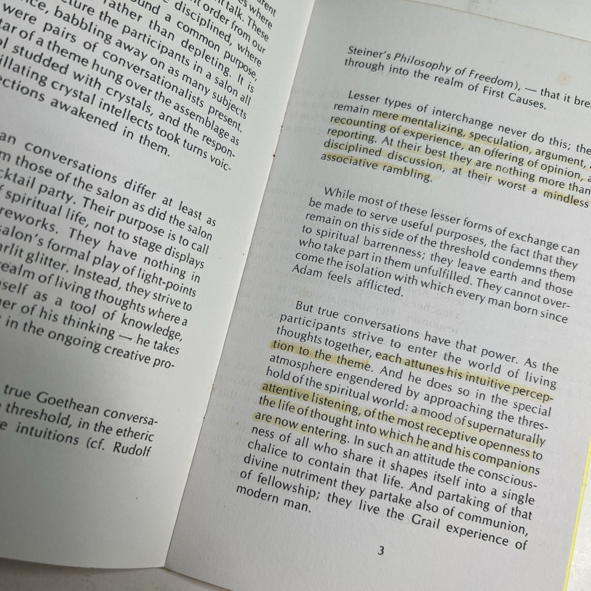 1978 The Art Of Goethean Conversation by Marjorie Spock Booklet
