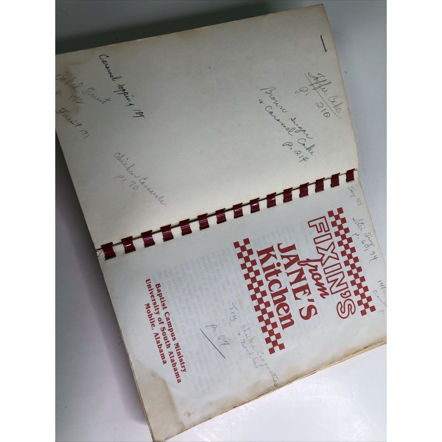 1988 Fixin’s From Jane’s Kitchen USA Mobile Alabama Campus Cookbook SIGNED