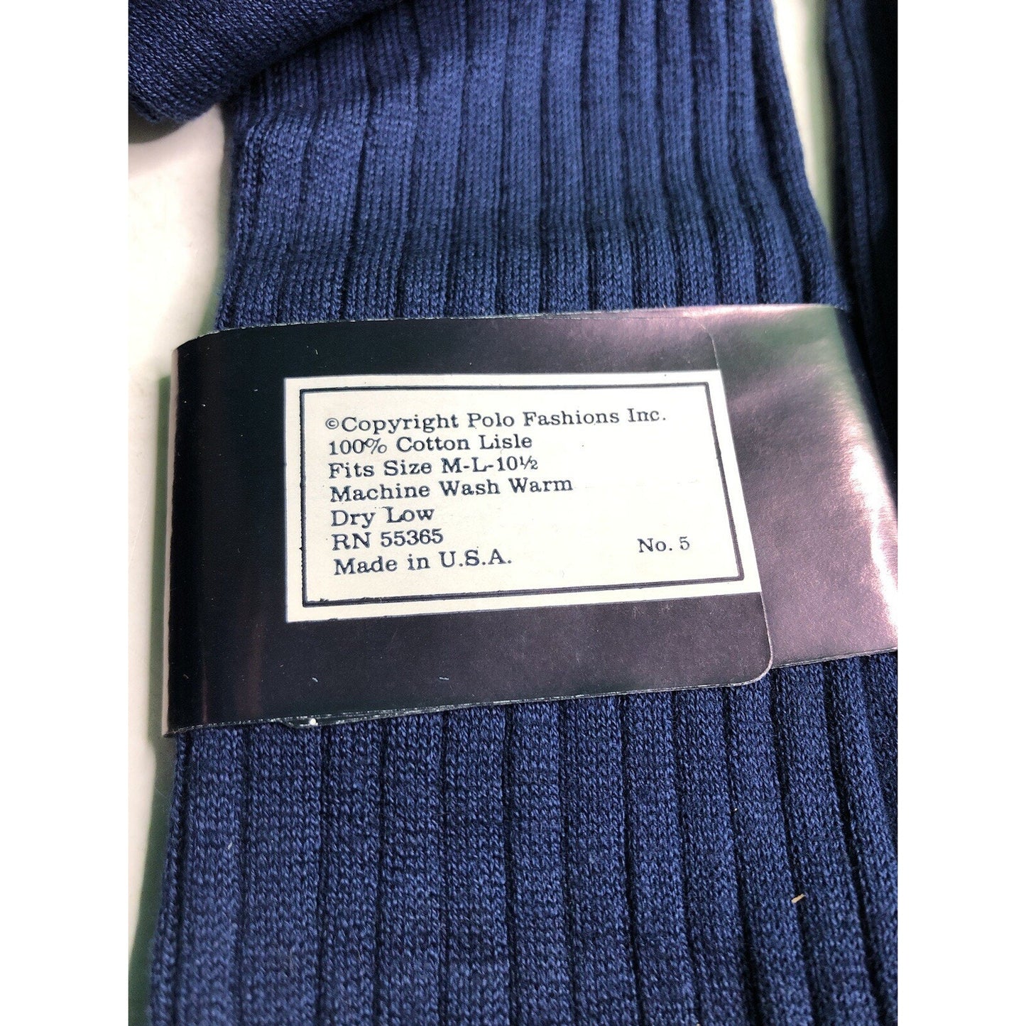 Vintage Polo Ralph Lauren SOCKS 6 PAIR 10.5 Navy Style No. 7100 Boxed Set