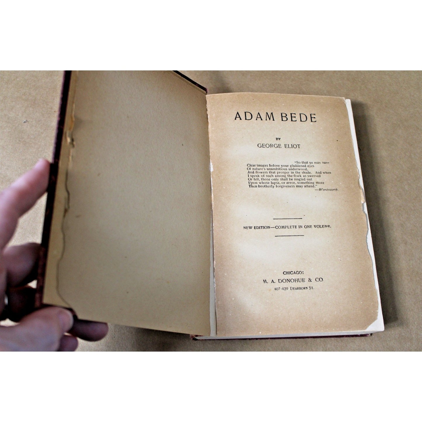 1880s Edition: Adam Bede by George Eliot, New Edition Complete in One Volume