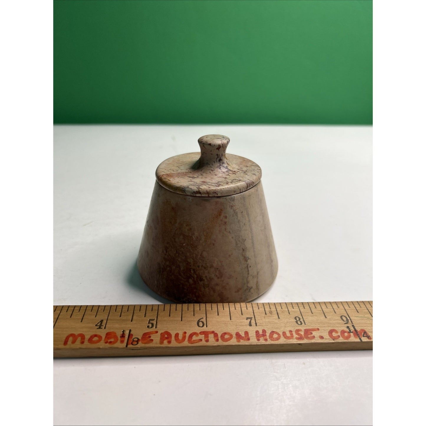 Carved Soapstone Small Jar Trinket Vanity Natural Stone with Lid
