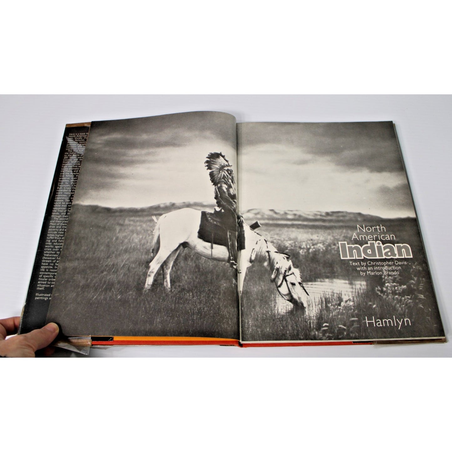 1972 North American Indian by Christopher Davis, Intro by Marlon Brando HC/DJ