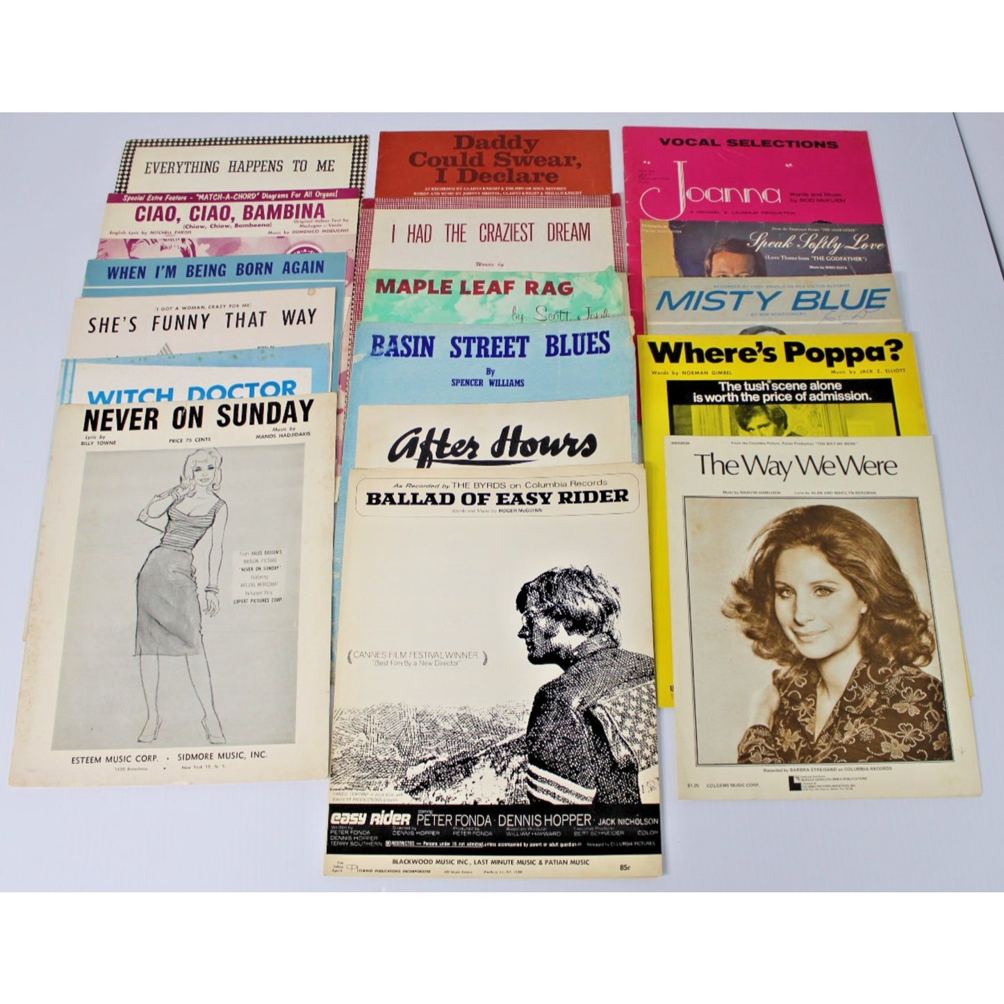 16 Pc Vintage Sheet Music + Song Book- Streisand, Scott Joplin, Wide Variety!