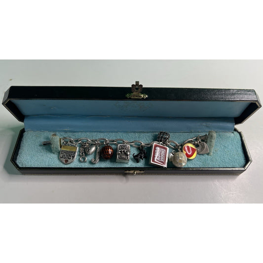 Vintage Juicy Couture Charm Bracelet With Charms & Original Box 7”