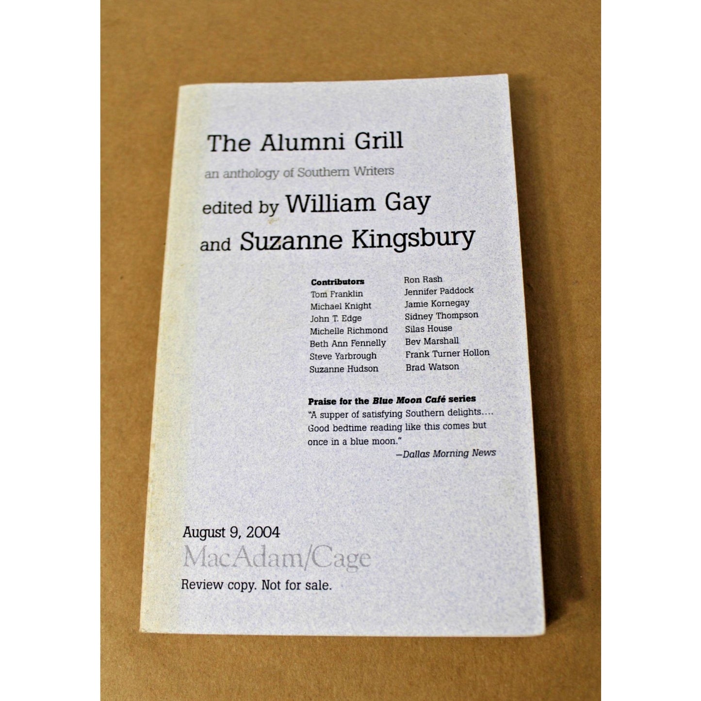 The Alumni Grill: An Anthology of Southern Writers (2004) Review Copy