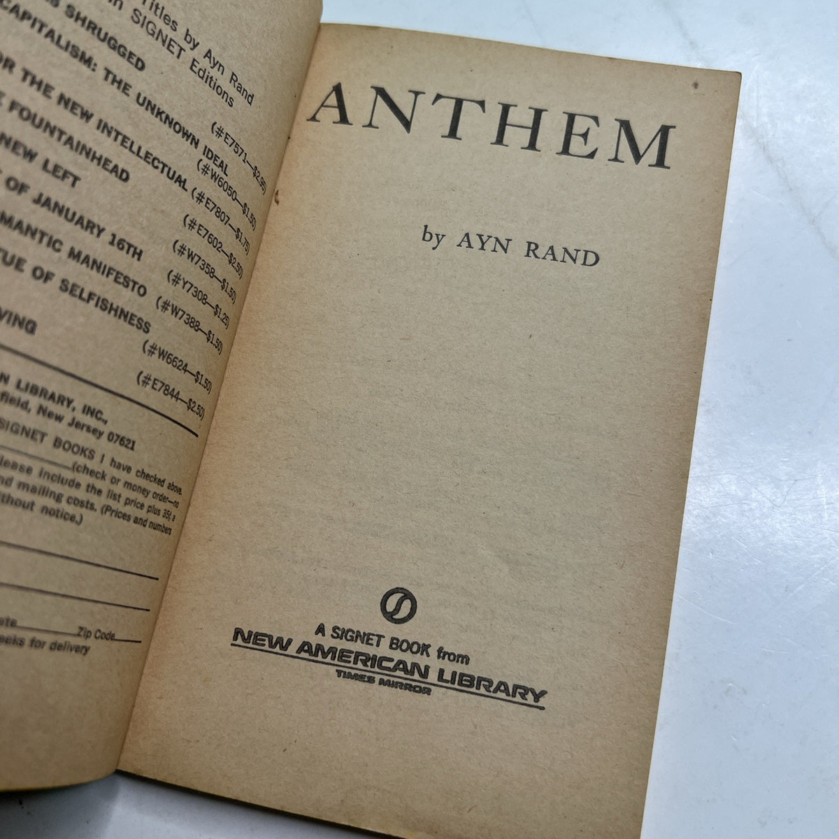 Ayn Rand Lot 2 Anthem & Capitalism Signet PB
