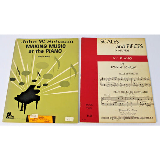 Vintage John W. Schaum Piano Instruction Books- Scales & Pieces In All Keys