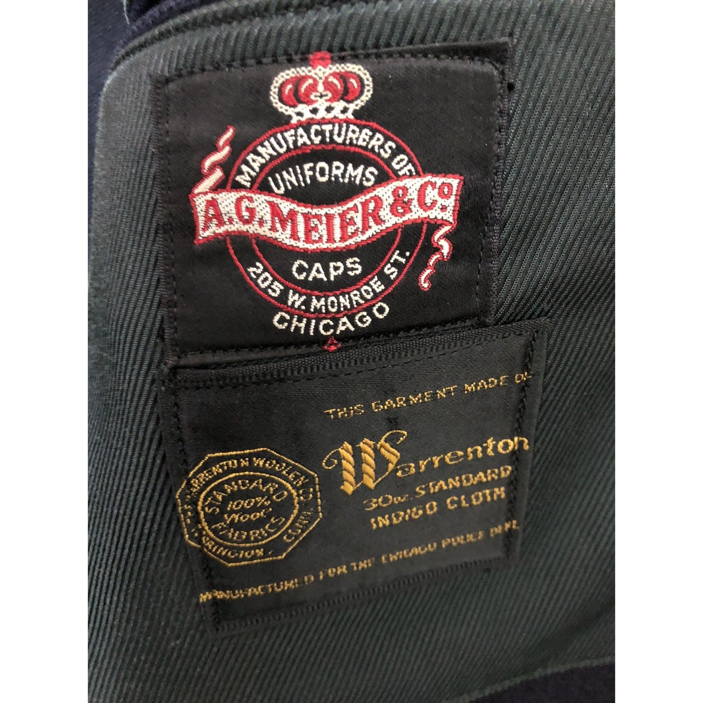 Vintage Chicago Police Coat Wool Double Breasted A.G. Meier & Co Uniform w/pants