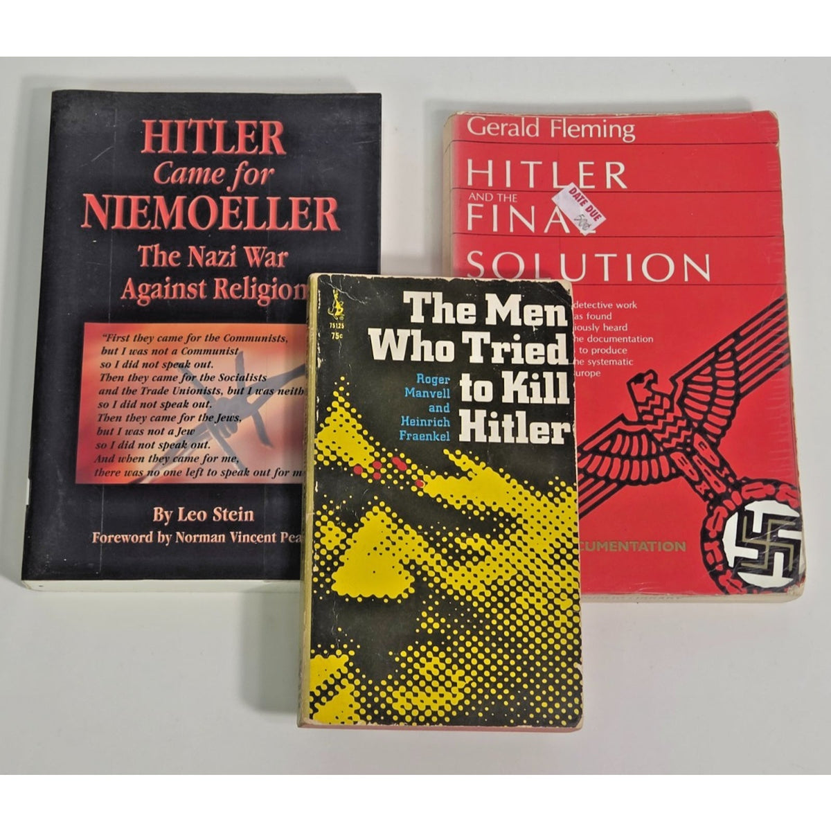 WWII Nazi Germany History Book Bundle Resistance Holocaust Niemoeller 3 Titles