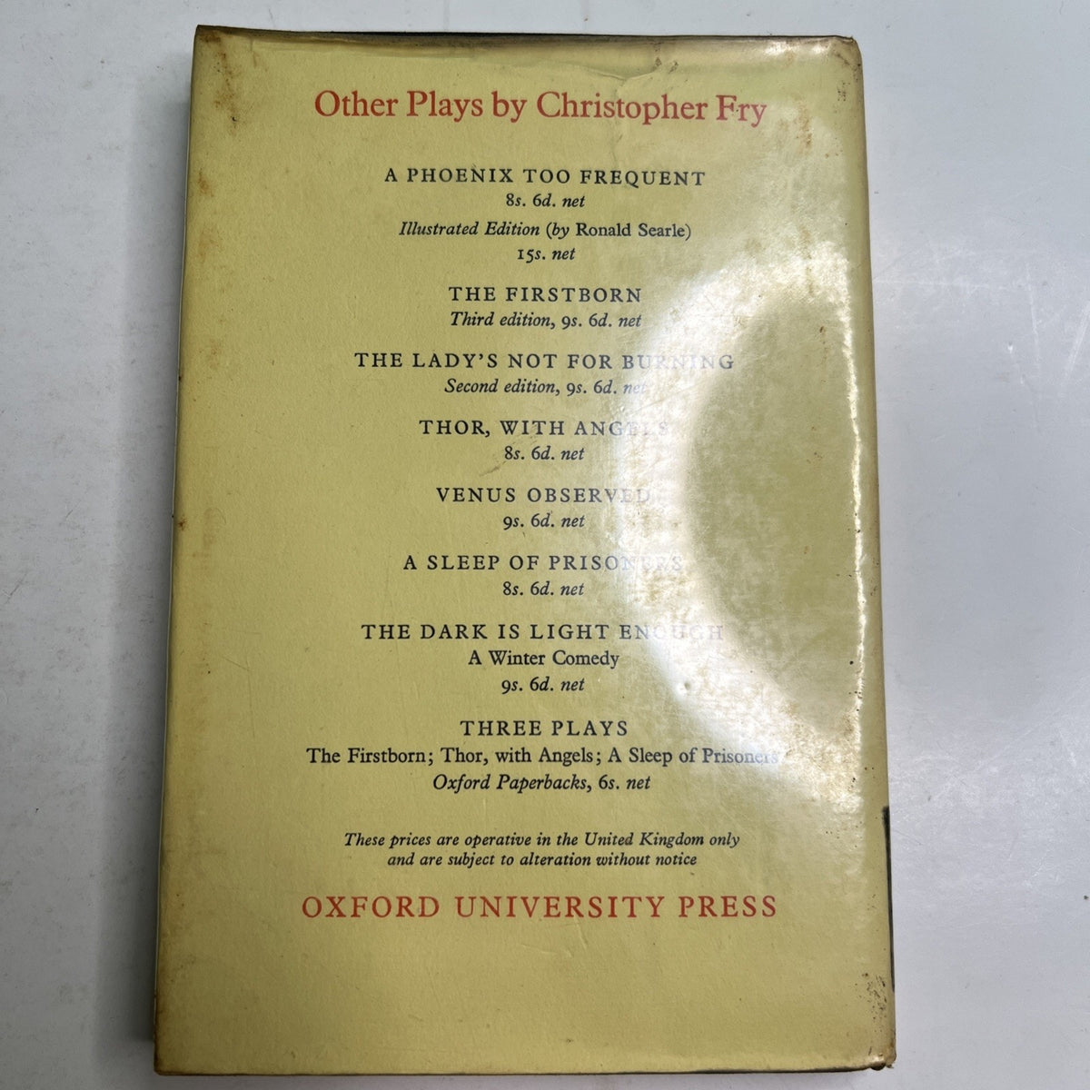 Curtmantle: A Play by Christopher Fry 1961 HC 1st Edition Ex Library
