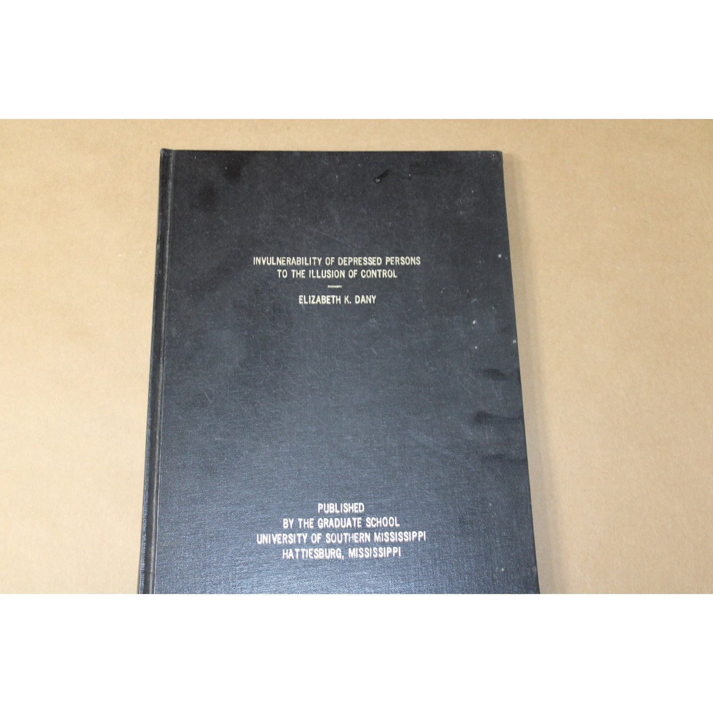 Vintage Thesis Univesity of Southern Mississippi Hattiesburg, Mental Health 1985